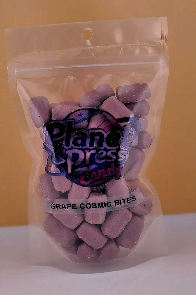 Planet Xpress Grape Cosmic Bites – Freeze-Dried Grape Candy Bites – Bold, Fruity, and Crunchy Space-Themed Snack – Shelf-Stable, No Refrigeration Needed