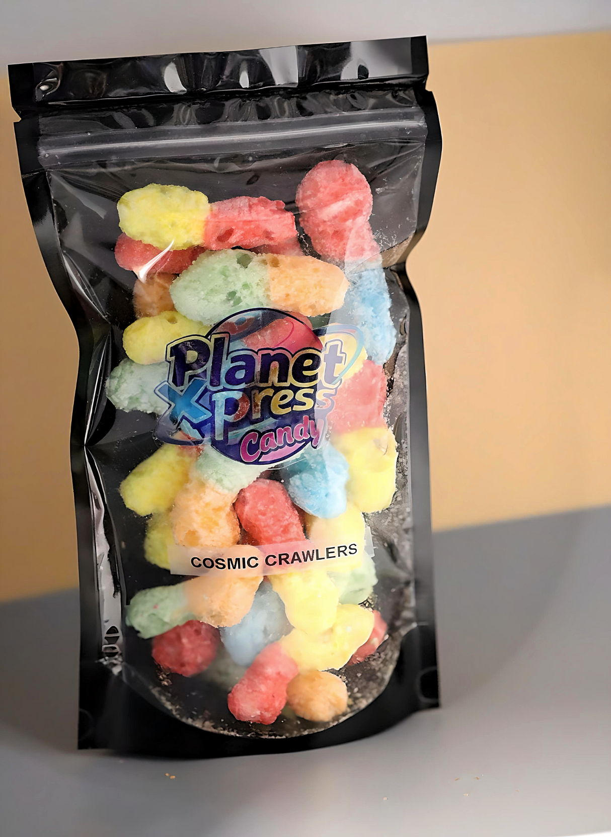 Planet Xpress Cosmic Crawlers – Freeze-Dried Fruity Gummy Candy – Crunchy, Sweet, and Colorful Space-Themed Snack – Shelf-Stable, No Refrigeration Needed