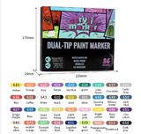 Acrylic Dual Dip Marker Set – 36 Pack – Double - Tip Paint Markers with Fine & Brush Tips – Waterproof, Quick - Dry Acrylic Ink – Ideal for Rock Painting, DIY Crafts, Canvas, Wood, and Glass - Simply Everyday Products