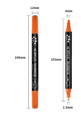 Acrylic Dual Dip Marker Set – 36 Pack – Double - Tip Paint Markers with Fine & Brush Tips – Waterproof, Quick - Dry Acrylic Ink – Ideal for Rock Painting, DIY Crafts, Canvas, Wood, and Glass - Simply Everyday Products