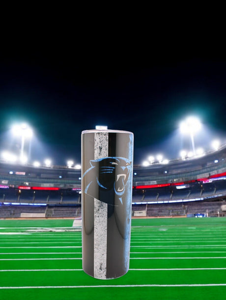 🏈🔥 Alpha Custom Printing 20oz Tumbler – Carolina Grunge Football Edition (with Straw) - Simply Everyday Products