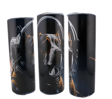 Alpha Custom Printing Astronaut Dog 20oz tumbler with straw - Simply Everyday Products