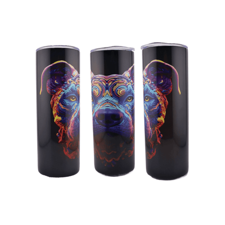 Alpha Custom Printing Blue Swirly Pitbull 20oz tumbler with straw - Simply Everyday Products