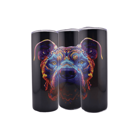 Alpha Custom Printing Blue Swirly Pitbull 20oz tumbler with straw - Simply Everyday Products