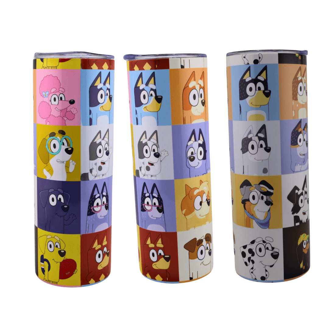 Alpha Custom Printing Bluey 20oz tumbler with straw - Simply Everyday Products