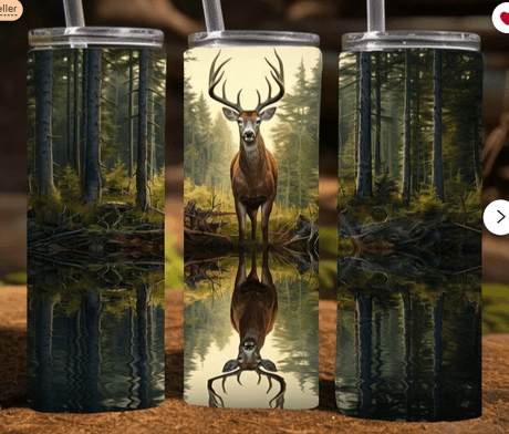 Alpha Custom Printing Buck Reflection 20oz tumbler with straw - Simply Everyday Products