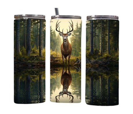Alpha Custom Printing Buck Reflection 20oz tumbler with straw - Simply Everyday Products