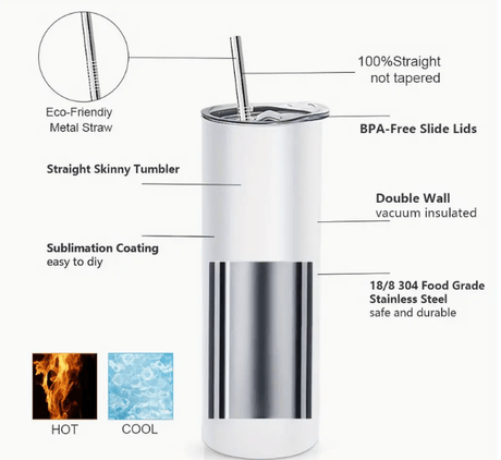 Alpha Custom Printing Bulldog Blue Background 20oz tumbler with straw - Simply Everyday Products