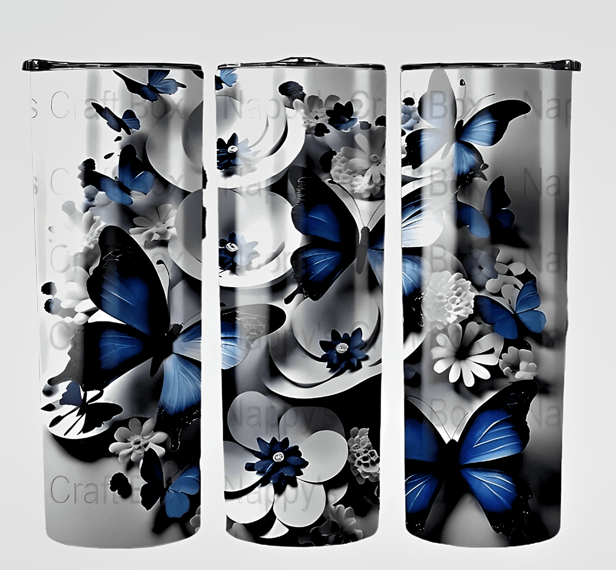 Alpha Custom Printing Butterfly Floral 20oz tumbler with straw - Simply Everyday Products