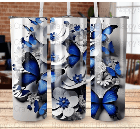 Alpha Custom Printing Butterfly Floral 20oz tumbler with straw - Simply Everyday Products