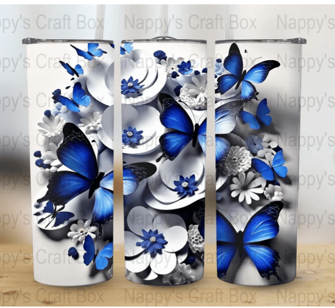 Alpha Custom Printing Butterfly Floral 20oz tumbler with straw - Simply Everyday Products