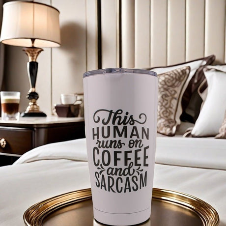 Alpha Custom Printing Coffee Sarcasm 20oz tumbler with straw - Simply Everyday Products