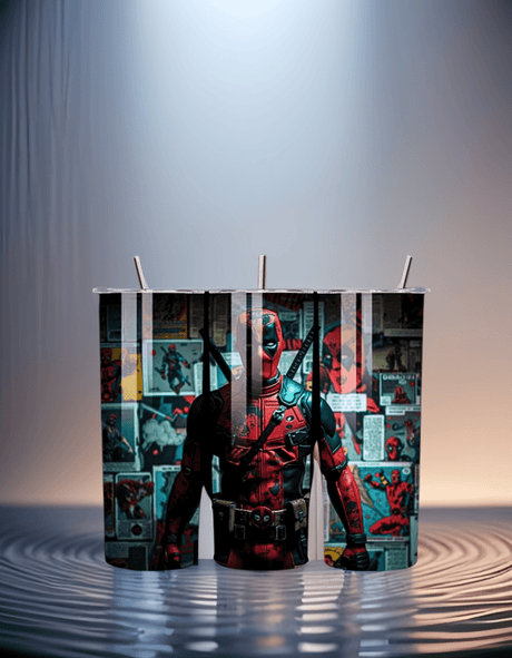 Alpha Custom Printing Deadpool 20oz tumbler with straw - Simply Everyday Products