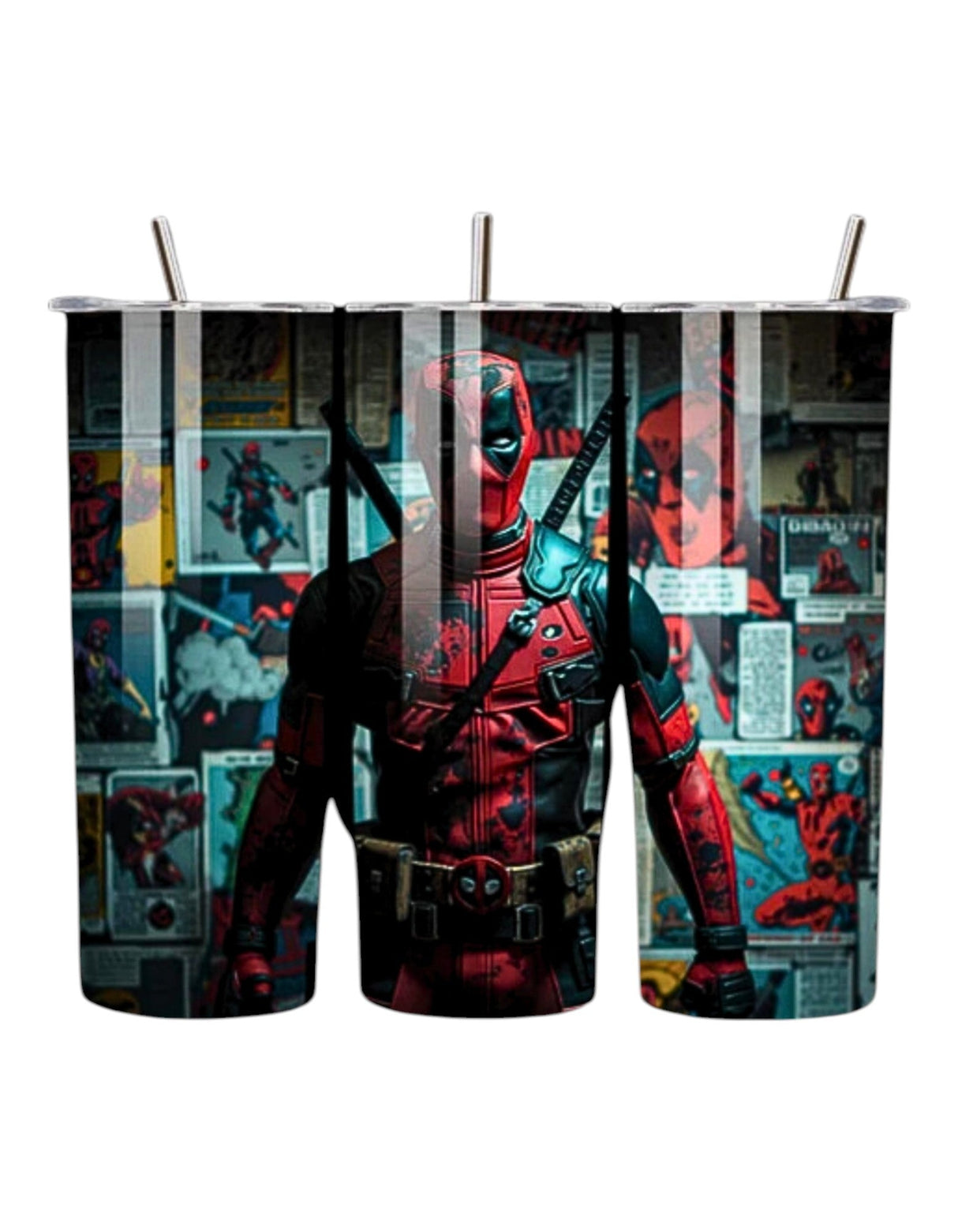 Alpha Custom Printing Deadpool 20oz tumbler with straw - Simply Everyday Products