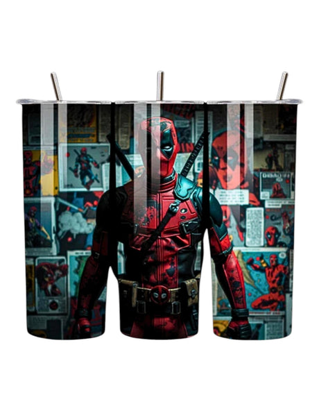 Alpha Custom Printing Deadpool 20oz tumbler with straw - Simply Everyday Products