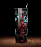 Alpha Custom Printing Deadpool 20oz tumbler with straw - Simply Everyday Products