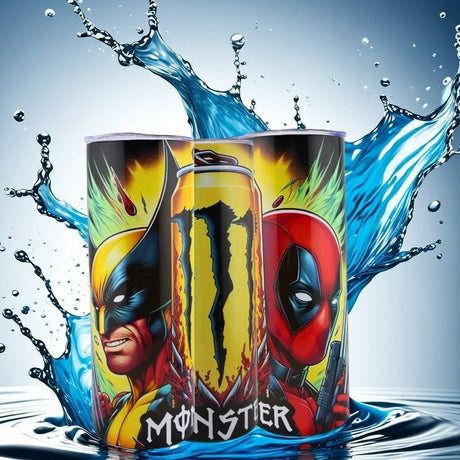 Alpha Custom Printing Deadpool and Wolverine 20oz tumbler with straw - Simply Everyday Products