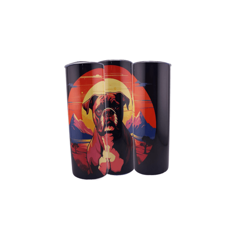 Alpha Custom Printing Dog Sunset background 20oz tumbler with straw - Simply Everyday Products