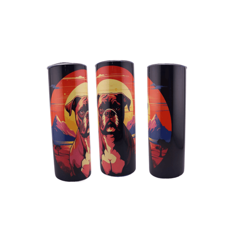 Alpha Custom Printing Dog Sunset background 20oz tumbler with straw - Simply Everyday Products