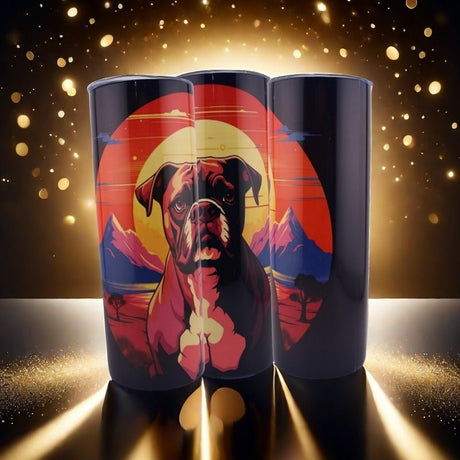 Alpha Custom Printing Dog Sunset background 20oz tumbler with straw - Simply Everyday Products