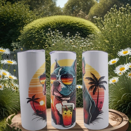 Alpha Custom Printing Dog with Drink 20oz tumbler with straw - Simply Everyday Products