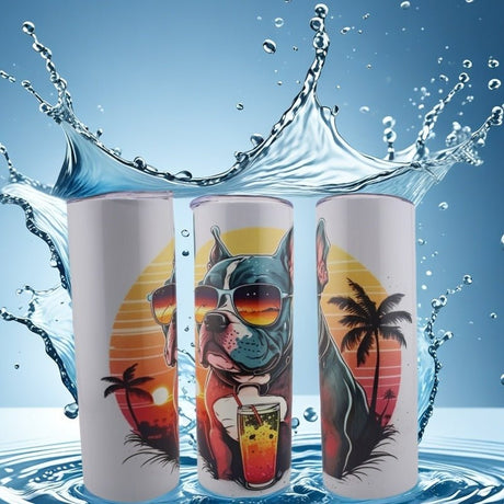 Alpha Custom Printing Dog with Drink 20oz tumbler with straw - Simply Everyday Products