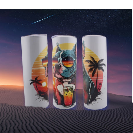 Alpha Custom Printing Dog with Drink 20oz tumbler with straw - Simply Everyday Products
