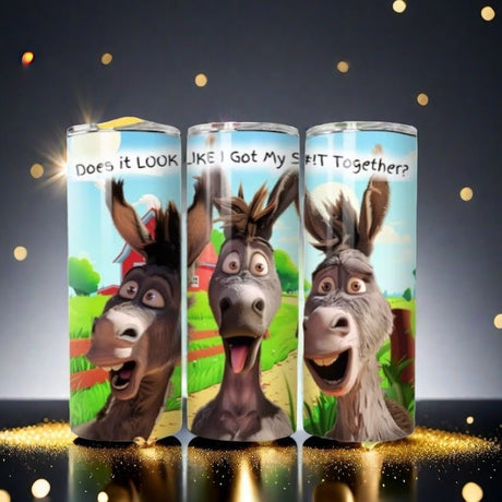 Alpha Custom Printing Donkey Shit Together 20oz tumbler with straw - Simply Everyday Products