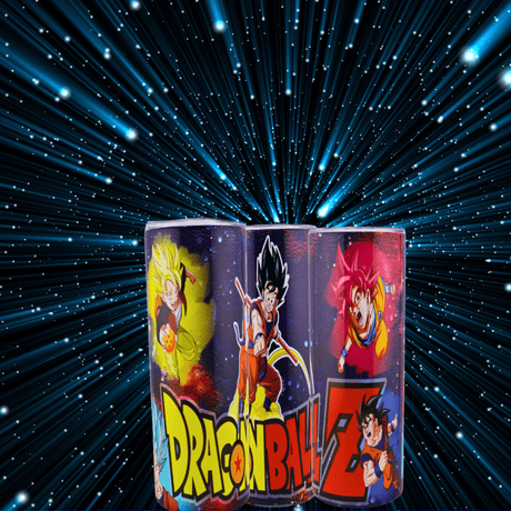 Alpha Custom Printing Dragon Ball Goku Phases Collage 20oz tumbler with straw - Simply Everyday Products