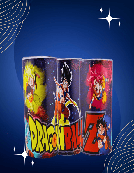 Alpha Custom Printing Dragon Ball Goku Phases Collage 20oz tumbler with straw - Simply Everyday Products