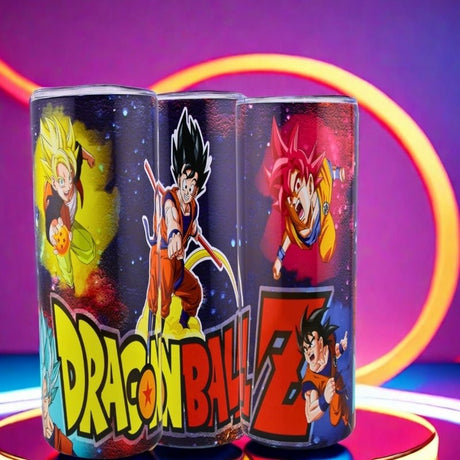 Alpha Custom Printing Dragon Ball Goku Phases Collage 20oz tumbler with straw - Simply Everyday Products
