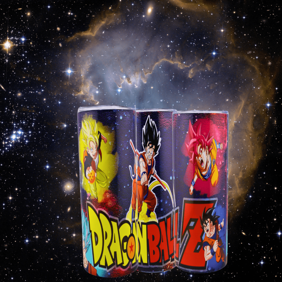 Alpha Custom Printing Dragon Ball Goku Phases Collage 20oz tumbler with straw - Simply Everyday Products