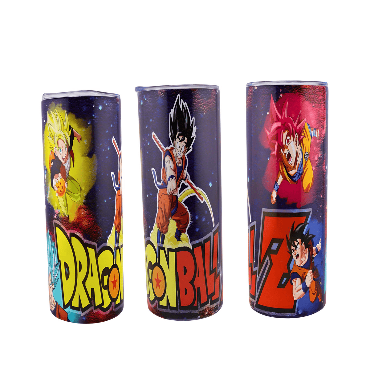Alpha Custom Printing Dragon Ball Goku Phases Collage 20oz tumbler with straw - Simply Everyday Products