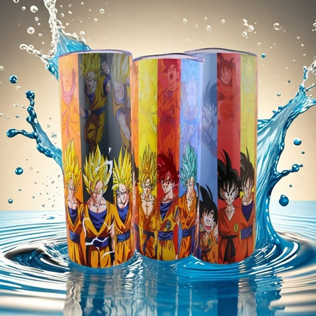 Alpha Custom Printing Dragon Ball Phases Vertical 20oz tumbler with straw - Simply Everyday Products