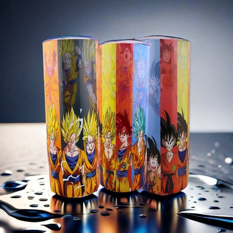 Alpha Custom Printing Dragon Ball Phases Vertical 20oz tumbler with straw - Simply Everyday Products