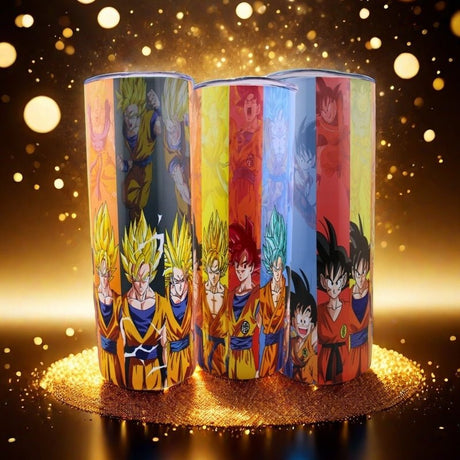 Alpha Custom Printing Dragon Ball Phases Vertical 20oz tumbler with straw - Simply Everyday Products