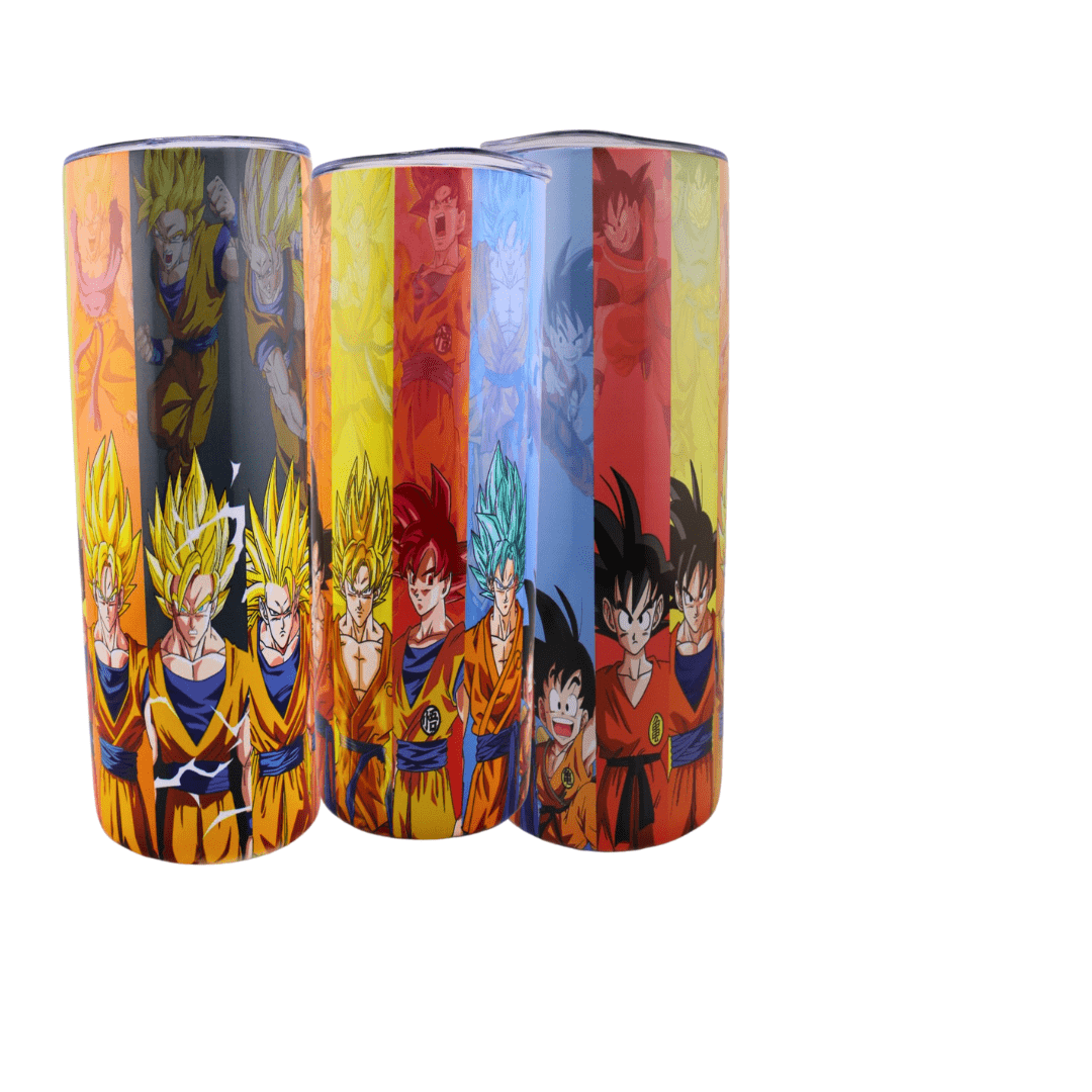 Alpha Custom Printing Dragon Ball Phases Vertical 20oz tumbler with straw - Simply Everyday Products