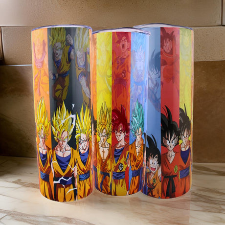 Alpha Custom Printing Dragon Ball Phases Vertical 20oz tumbler with straw - Simply Everyday Products