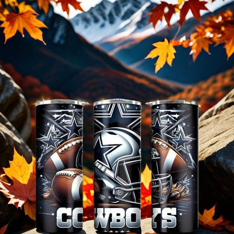 Alpha Custom Printing (Football Team) Cowboys 20oz tumbler with straw - Simply Everyday Products