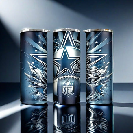 Alpha Custom Printing (Football Team) Cowboys Helmet 20oz tumbler with straw - Simply Everyday Products