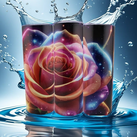 Alpha Custom Printing Galaxy Rose 20oz tumbler with straw - Simply Everyday Products