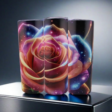 Alpha Custom Printing Galaxy Rose 20oz tumbler with straw - Simply Everyday Products