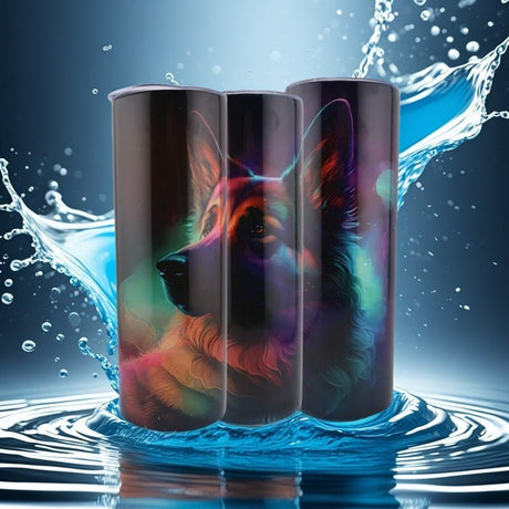 Alpha Custom Printing German Sheppard Galaxy Aura 20oz tumbler with straw - Simply Everyday Products
