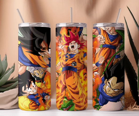 Alpha Custom Printing Goku Super Saiyan 20oz tumbler with straw - Simply Everyday Products