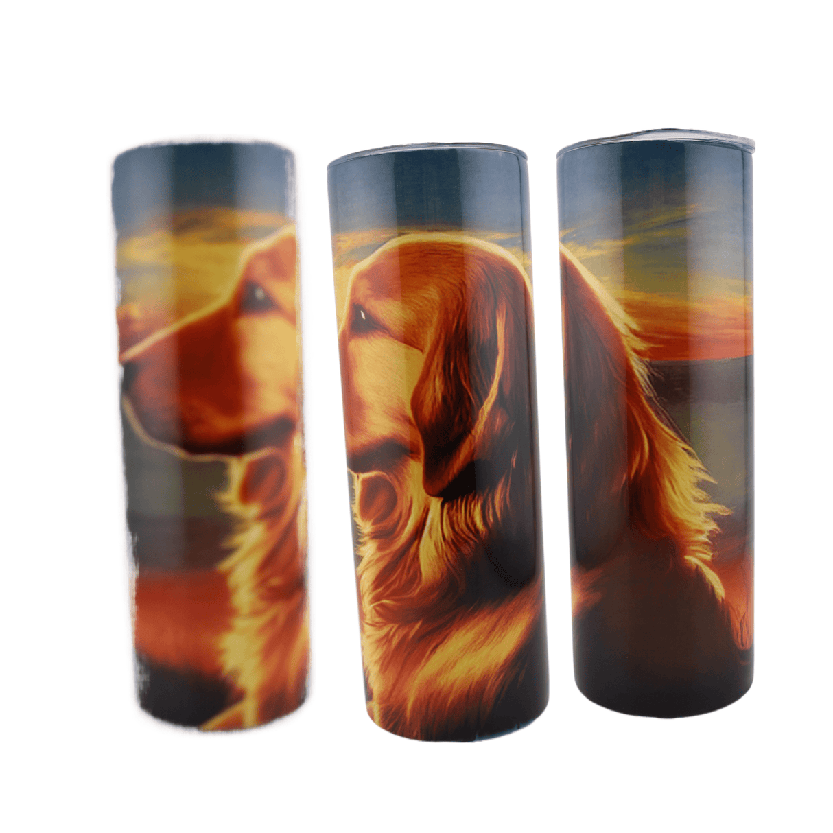 Alpha Custom Printing Golden Lab Sunset 20oz tumbler with straw - Simply Everyday Products
