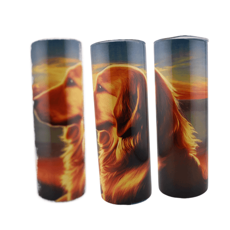 Alpha Custom Printing Golden Lab Sunset 20oz tumbler with straw - Simply Everyday Products