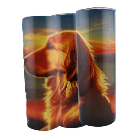 Alpha Custom Printing Golden Lab Sunset 20oz tumbler with straw - Simply Everyday Products