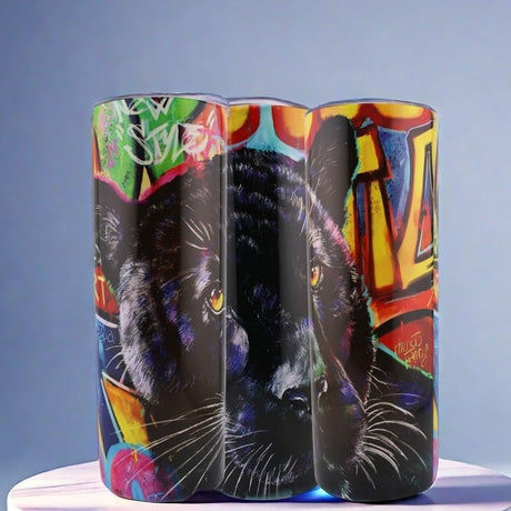 Alpha Custom Printing Grafitti Panther 20oz tumbler with straw - Simply Everyday Products