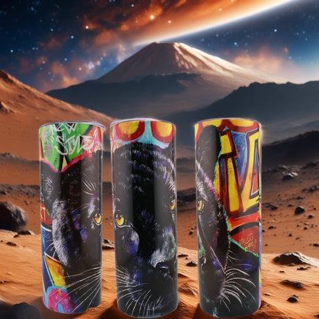 Alpha Custom Printing Grafitti Panther 20oz tumbler with straw - Simply Everyday Products