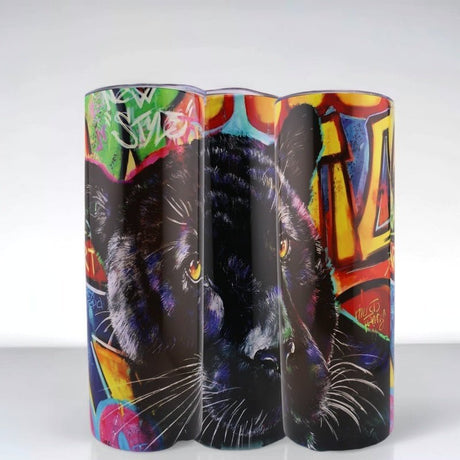 Alpha Custom Printing Grafitti Panther 20oz tumbler with straw - Simply Everyday Products